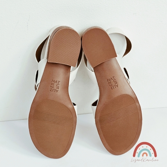 New! Naturalizer Meesha Leather Strappy Block Heel Sandal with Gold Buckle - Picture 10 of 13